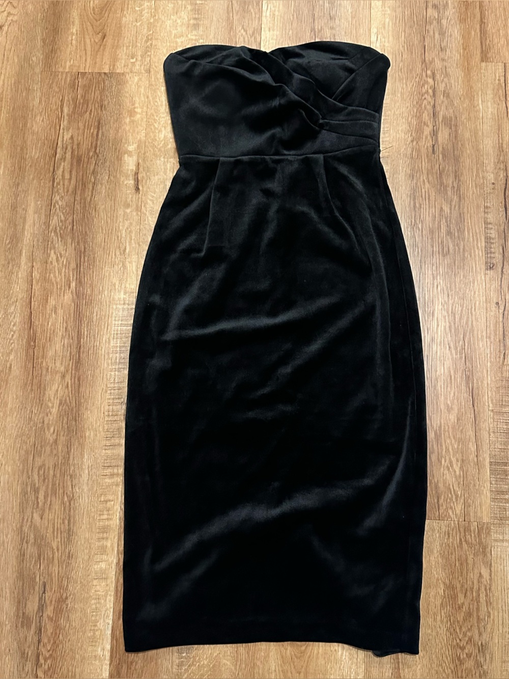 Express Black Strapless Velvet Sheath Dress NWT